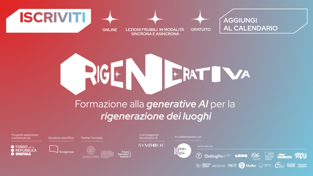 Copertina news web Rigenerativa formazione intelligenza artificiale per rigenerazione dei luoghi a base culturale