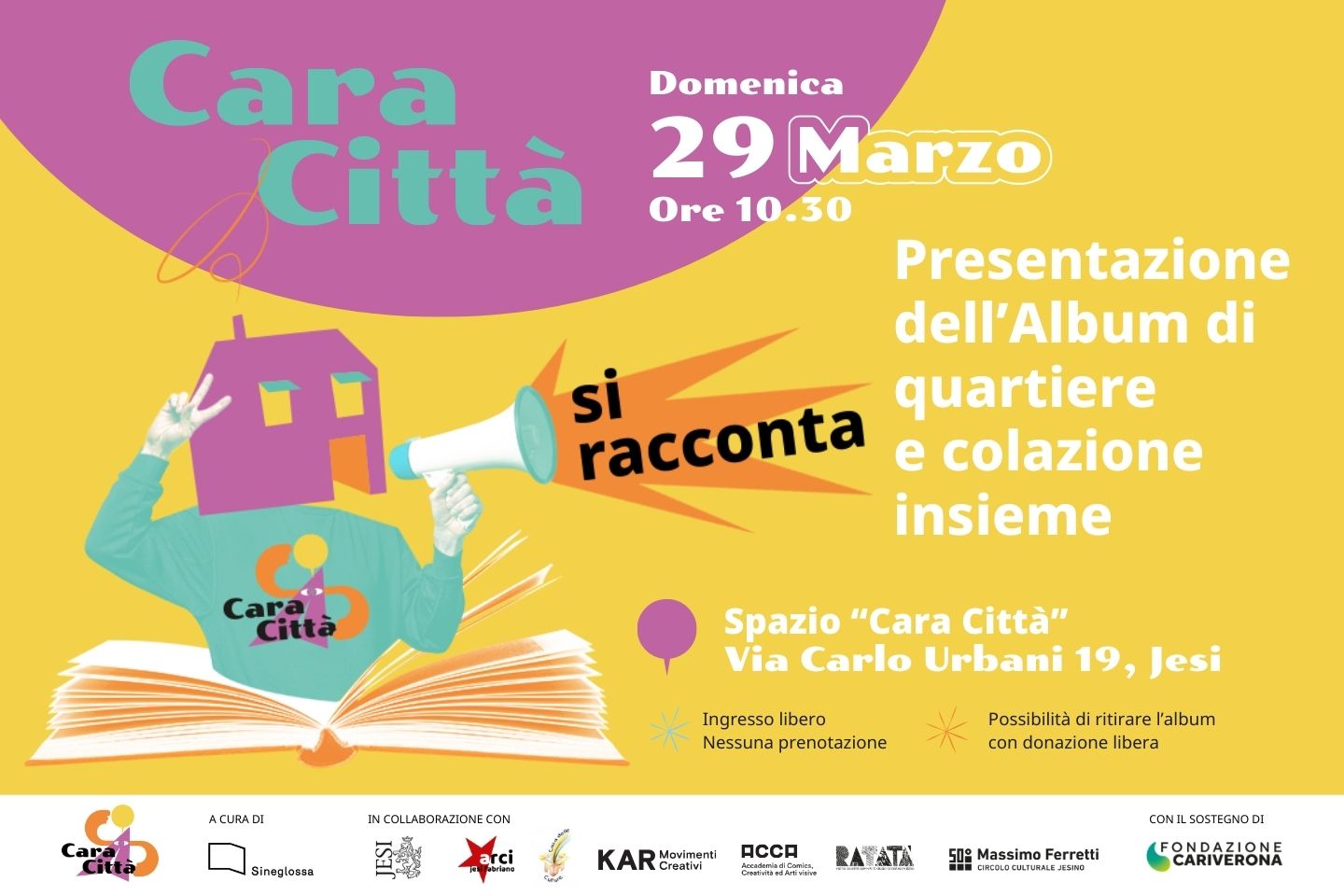 copertina evento cara città presentazione album jesi sineglossa