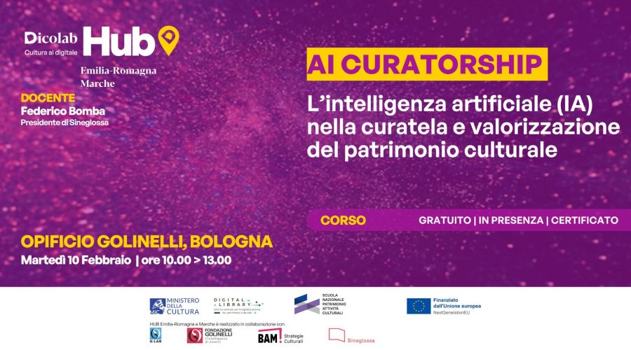 Cover corso federico bomba curatela digitale intelligenza artificiale bologna golinelli dicolab