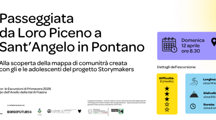 Cover news sito storymakers_Passeggiata da Loro Piceno a Sant&rsquo;Angelo in Pontano