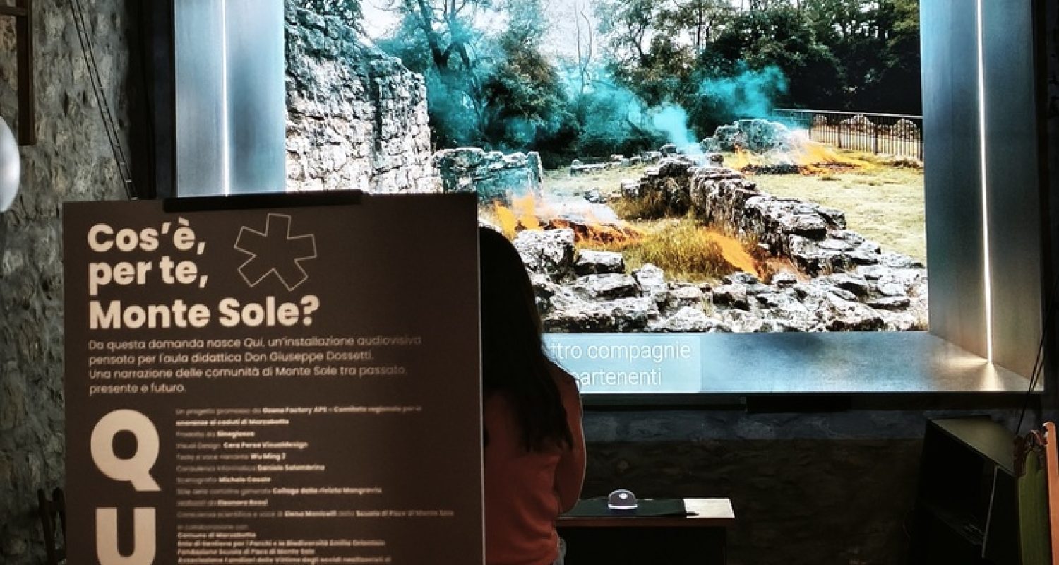 Foto Installazione QUI Parco storico di Monte Sole - Marzabotto, Ph Cerapersa Visual Design