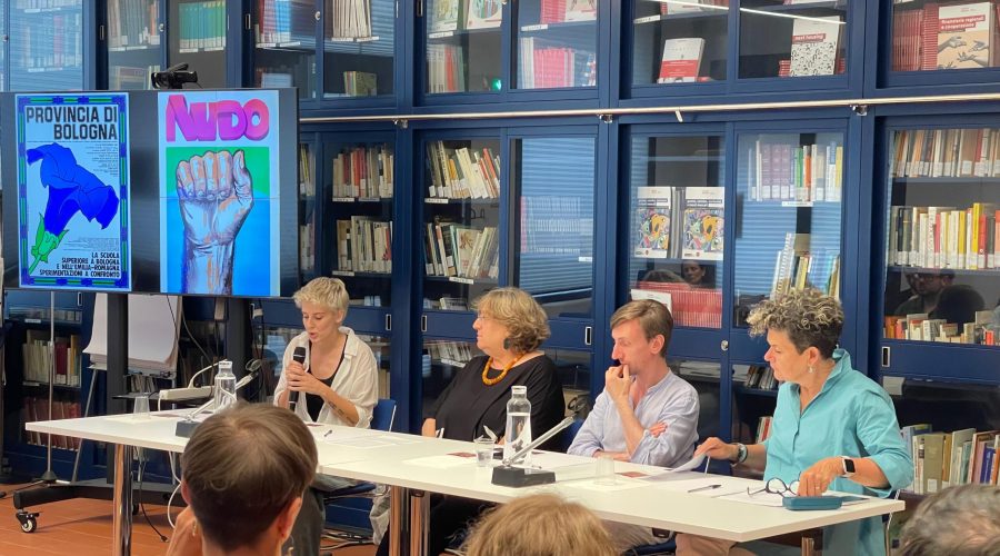 foto incontro su diritto d'autore e intelligenza artificiale fondazione gramsci bologna giugno 2025, con francesco D'Isa, Simona Granelli, Chiara Moresco, Giusella Finocchiaro